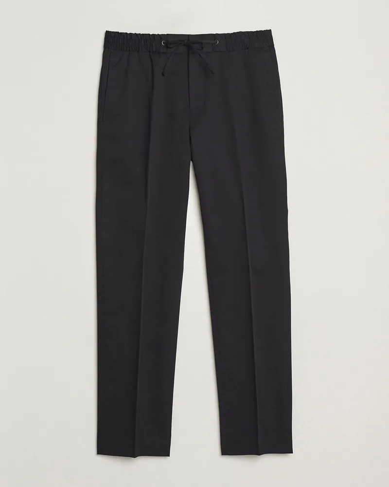 Tiger of Sweden Tannen Cotton Drawstring Trousers Black Schwarz