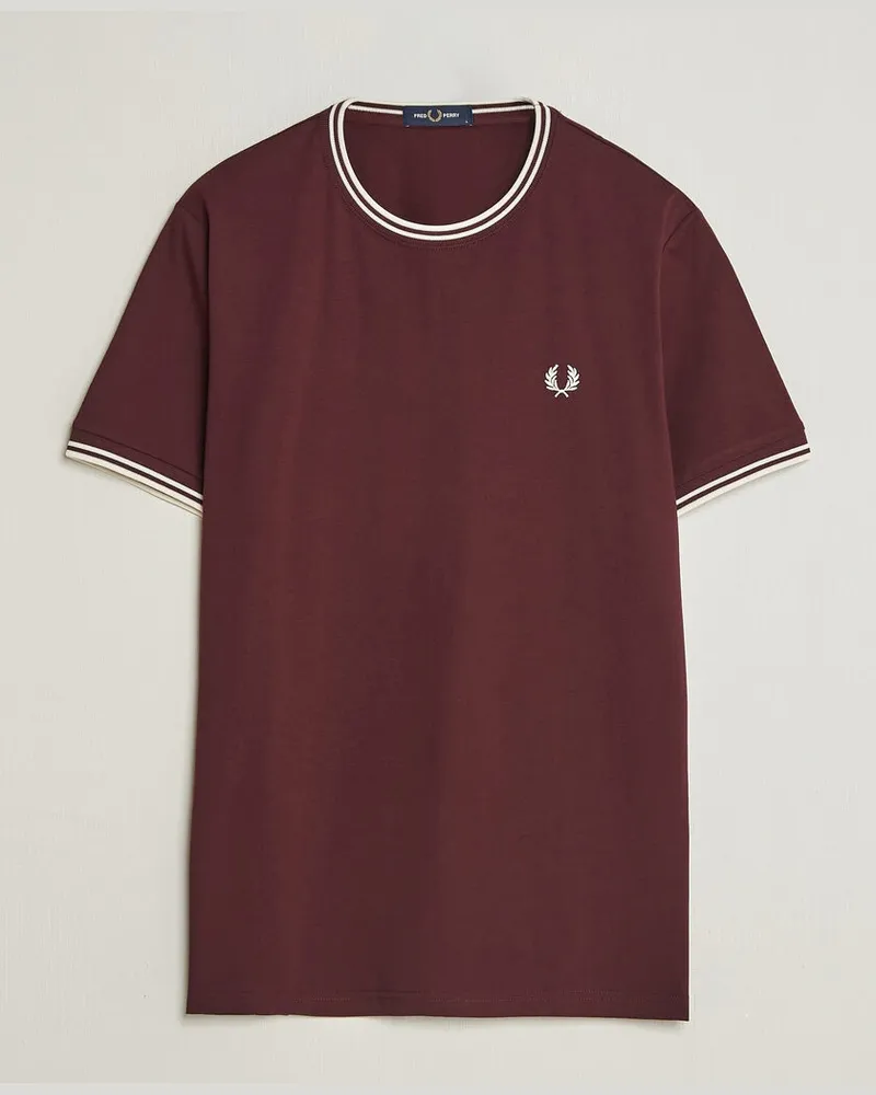 Fred Perry Twin Tipped T-Shirt Oxblood Rot
