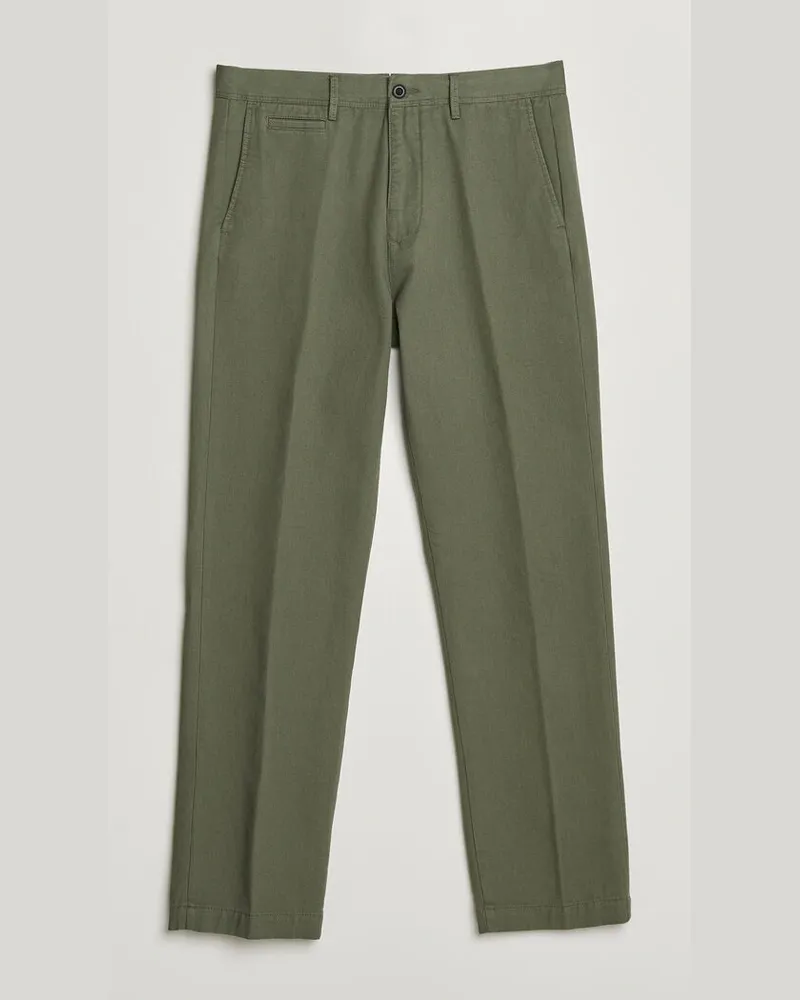 Incotex Regular Fit Uniform Cotton Slacks Military Grün
