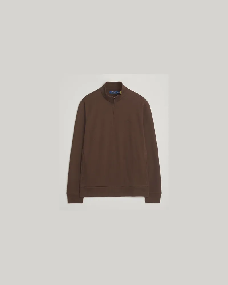 Ralph Lauren Double Knit Jaquard Half Zip Sweater Nutmeg Brown Braun