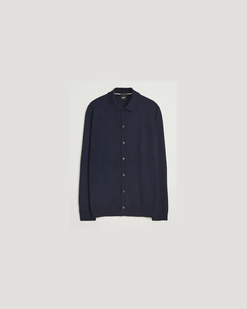 HUGO BOSS BOSS BLACK Helbert Wool Cardigan Dark Blue Blau