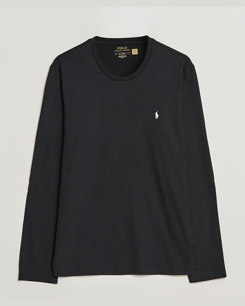 Ralph Lauren Liquid Cotton Long Sleeve Crew Neck T-Shirt Black Schwarz