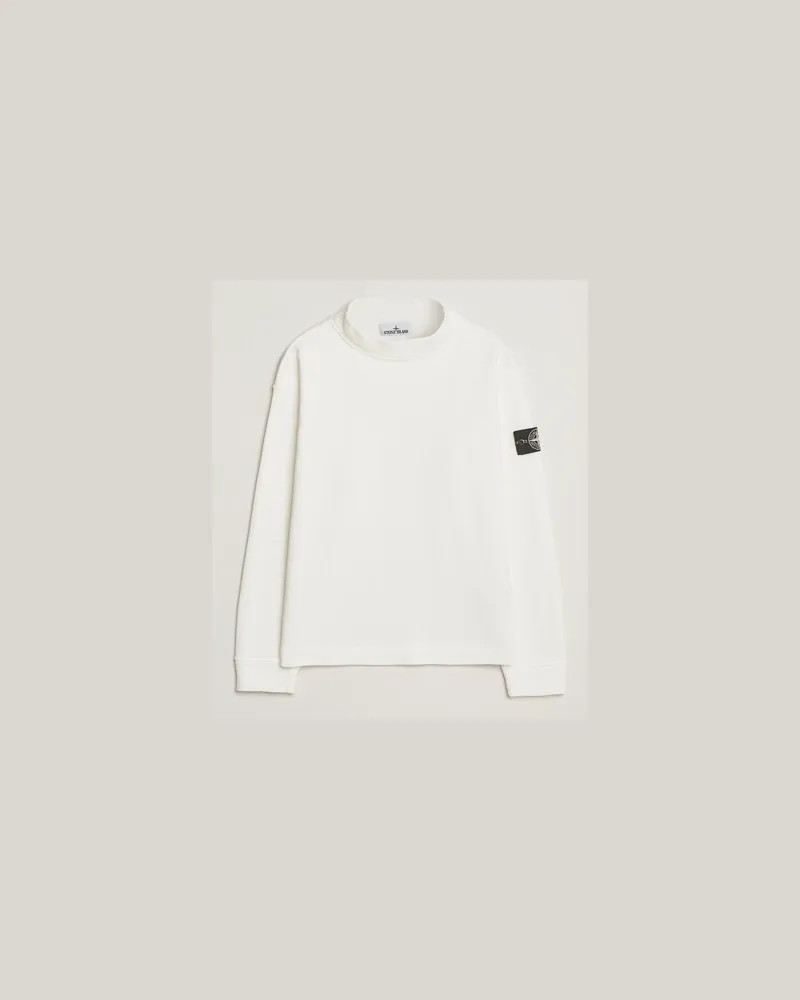 Stone Island RAW Knitted Cotton Crew Neck Natural Weiß