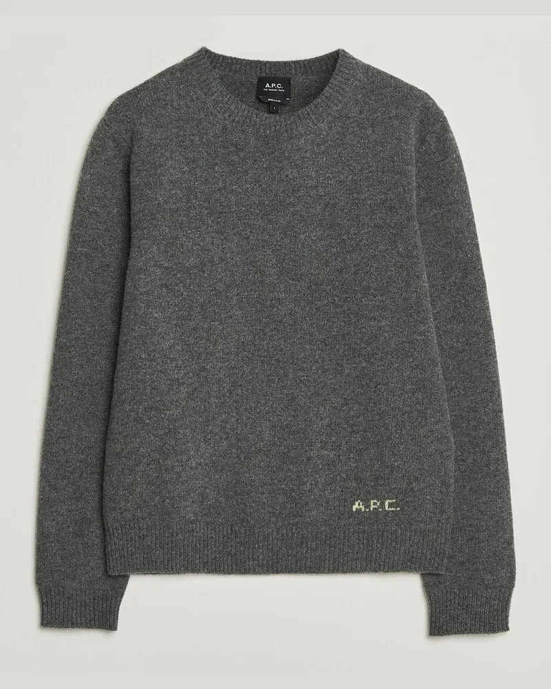 A.P.C. Edmond Wool Knitted Sweater Anthracite Melange Grau