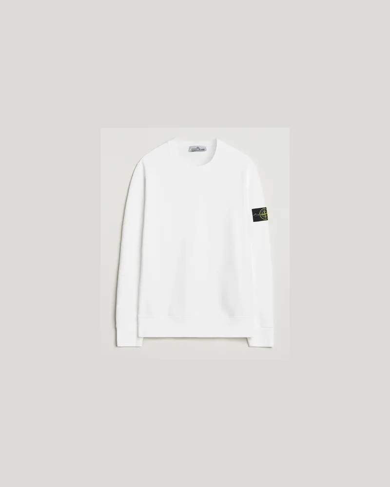 Stone Island Garment Dyed Fleece Sweatshirt White Weiß