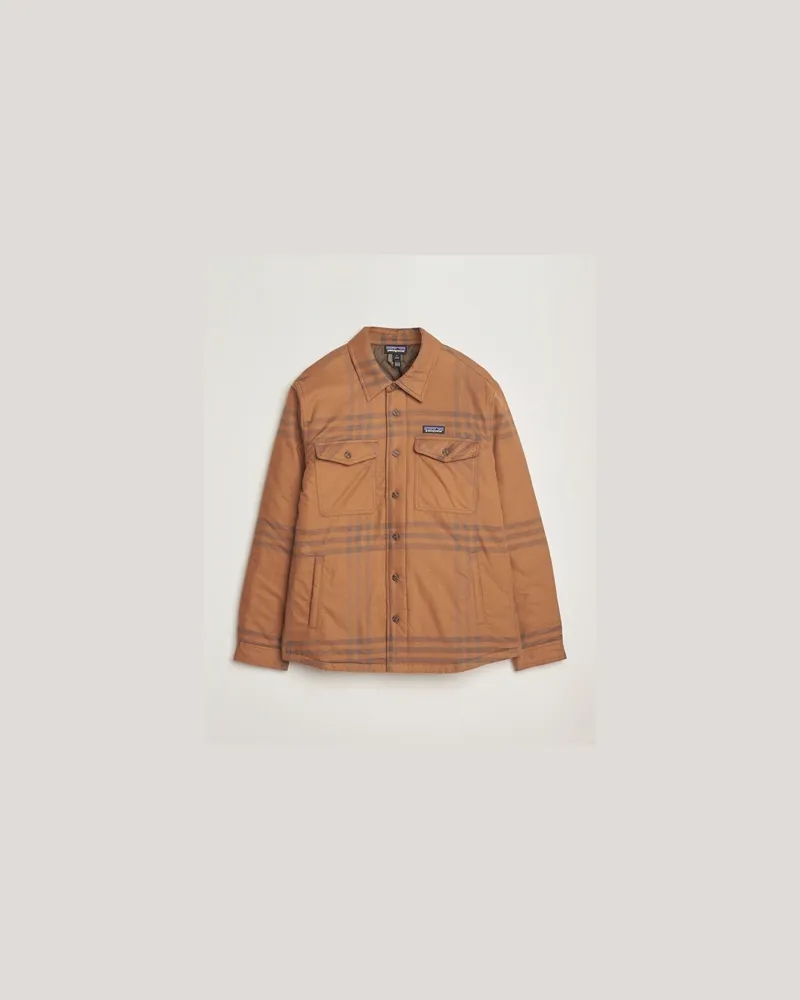 Patagonia Lightweigt Insulated Fjord Flannel Shirt Deer Brown Braun