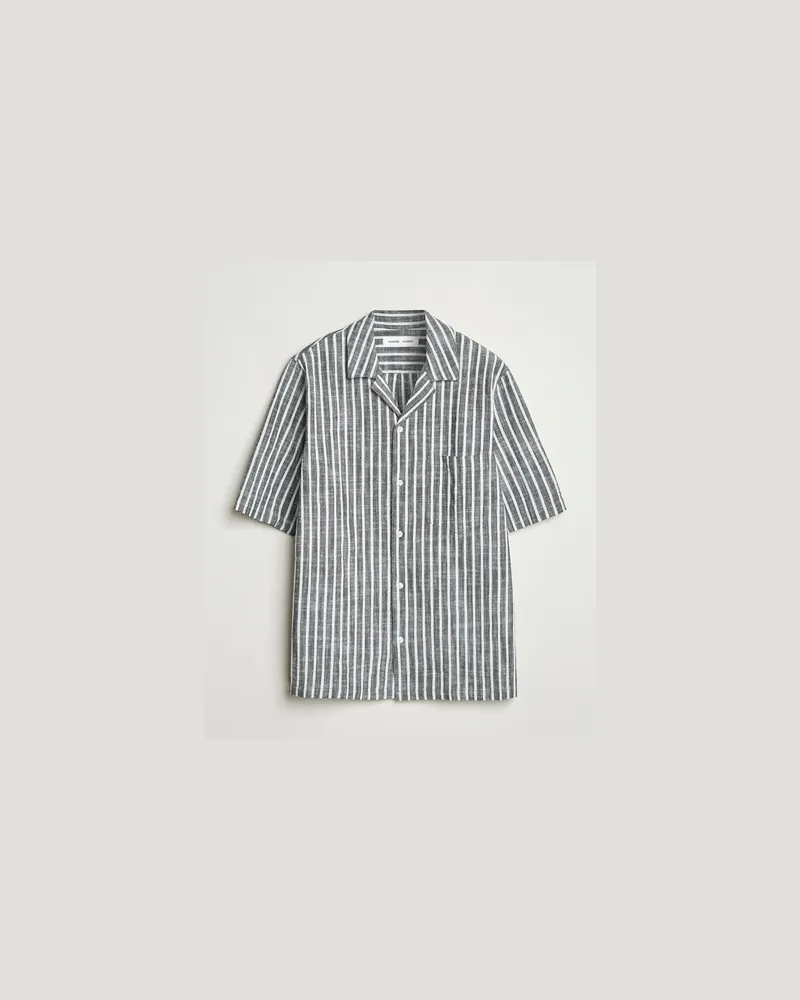 Samsøe & Samsøe Oscar Striped Short Sleeve Shirt Climbing Ivy Grün