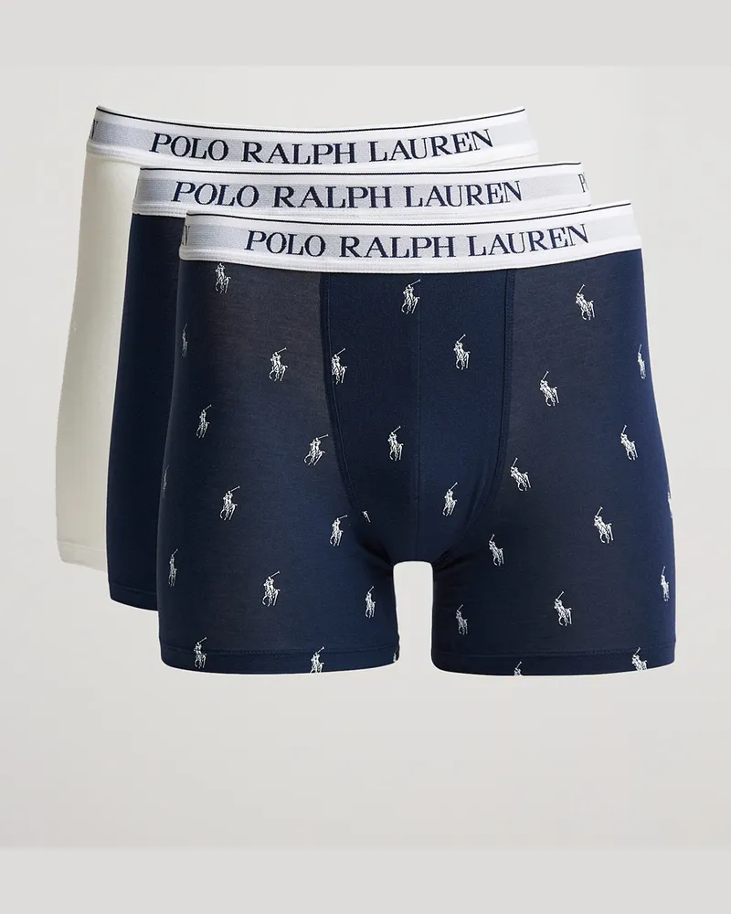 Ralph Lauren 3-Pack Boxer Brief Navy/White/Navy Pony Blau