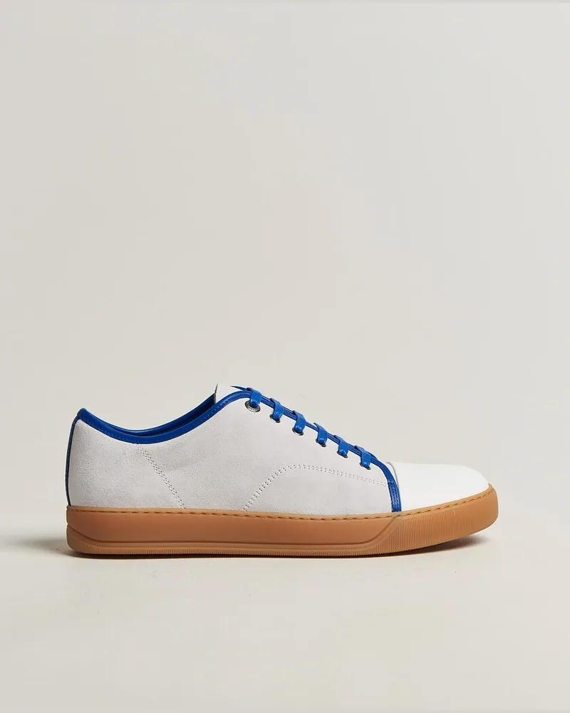 Lanvin DBB1 Nappa Cap Toe Sneaker White/Blue Weiß