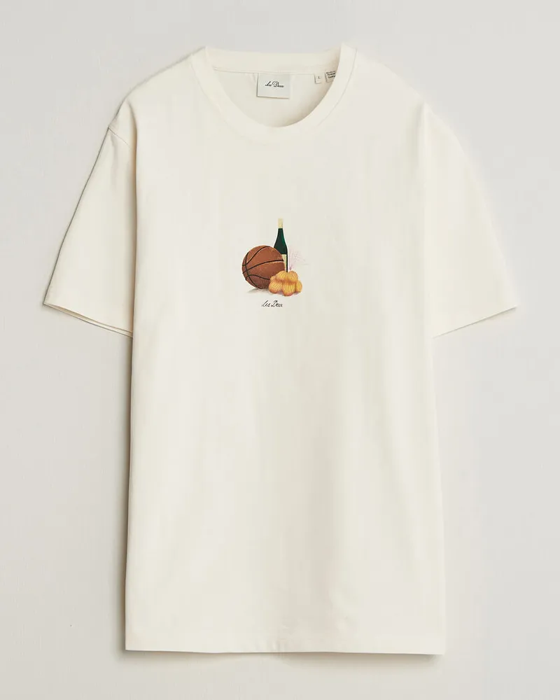 LES DEUX Lemons Printed T-Shirt Eggnog White Weiß