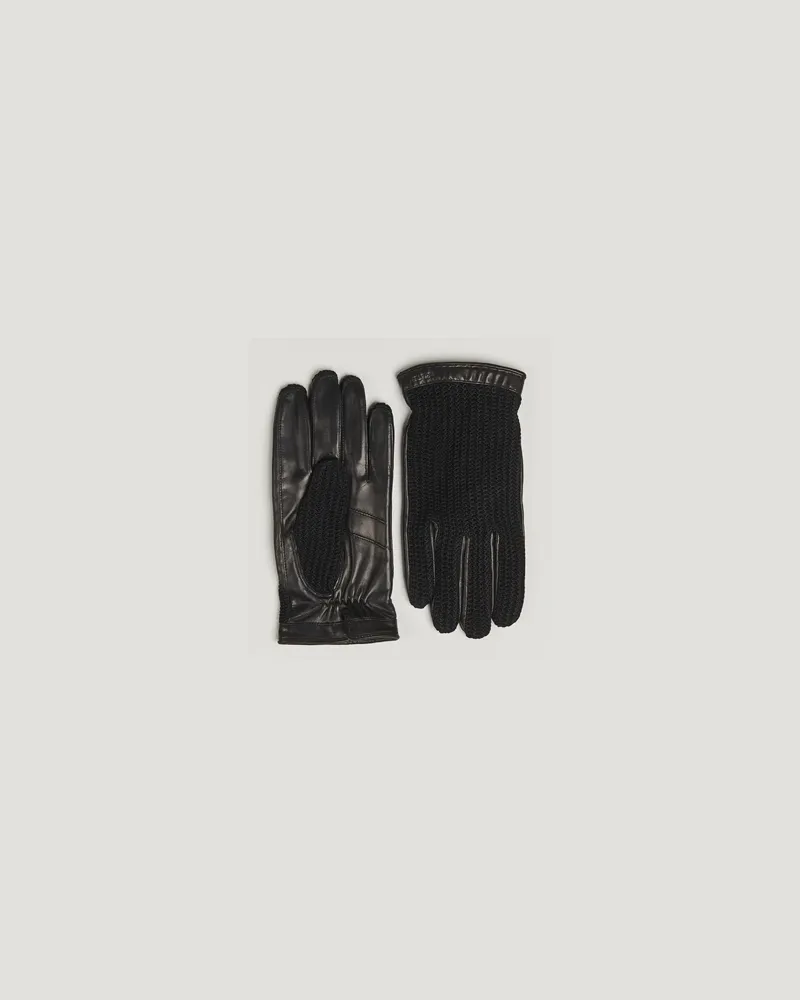 Hestra Adam Crochet Wool Lined Glove Black Schwarz
