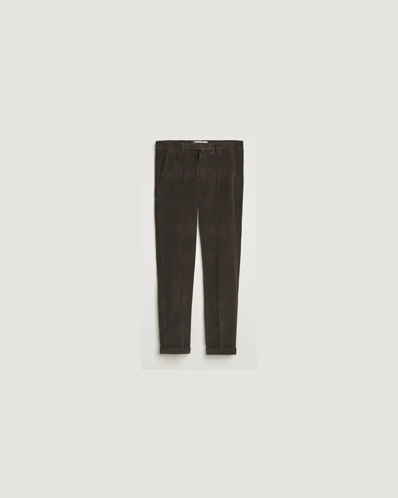 Briglia 1949 Slim Fit Corduroy Trousers Dark Brown Braun