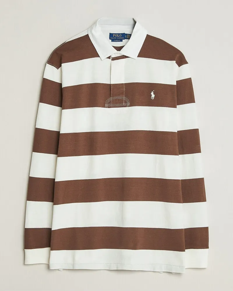 Ralph Lauren Striped Jersey Rugger Cream/Brown Mehrfarbig