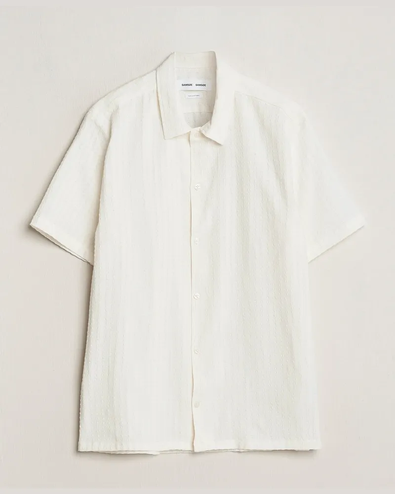 Samsøe & Samsøe Avan Structured Short Sleeve Shirt White Weiß
