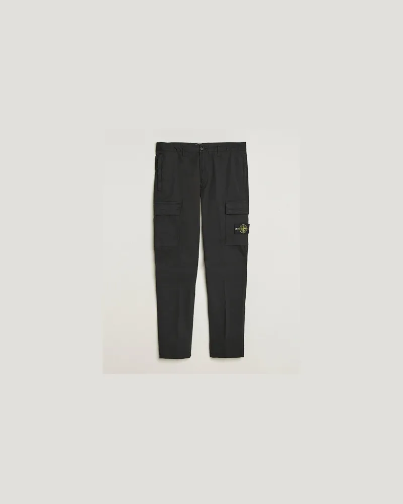 Stone Island Supima Cotton Stretch Cargo Trousers Black Schwarz