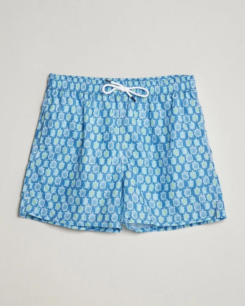 Fedeli Madeira Swim Trunk Blue Turtles Blau