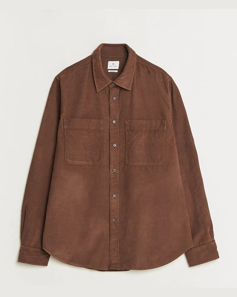 Paul Smith Casual Fit Corduroy Shirt Brown Braun