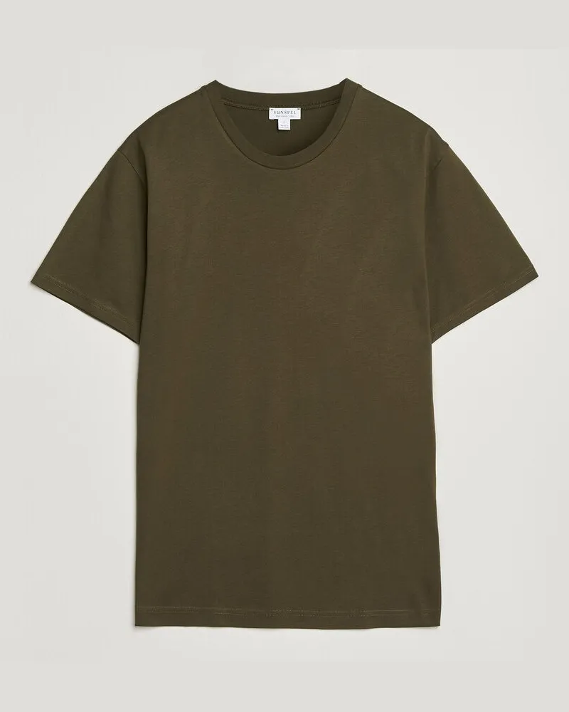 Sunspel Riviera Midweight T-Shirt Loden Green Grün