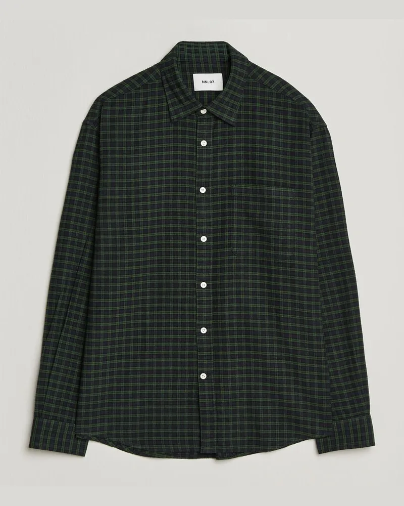 NN 07 Deon Flannel Shirt Eden Check Grün