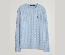 Cotton Cable Pullover Blue Hyacinth Heather