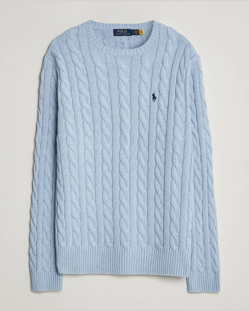 Ralph Lauren Cotton Cable Pullover Blue Hyacinth Heather Blau