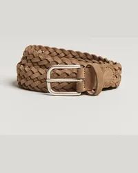 Anderson's Woven Suede Belt 3 cm Beige