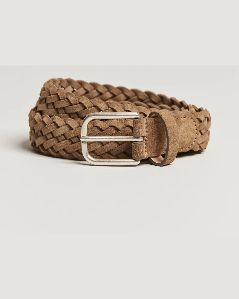 Anderson's Woven Suede Belt 3 cm Beige Beige