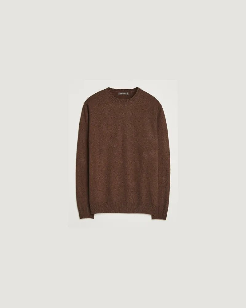 Oscar Jacobson Valter Wool/Cashmere Round Neck Golden Brown Braun