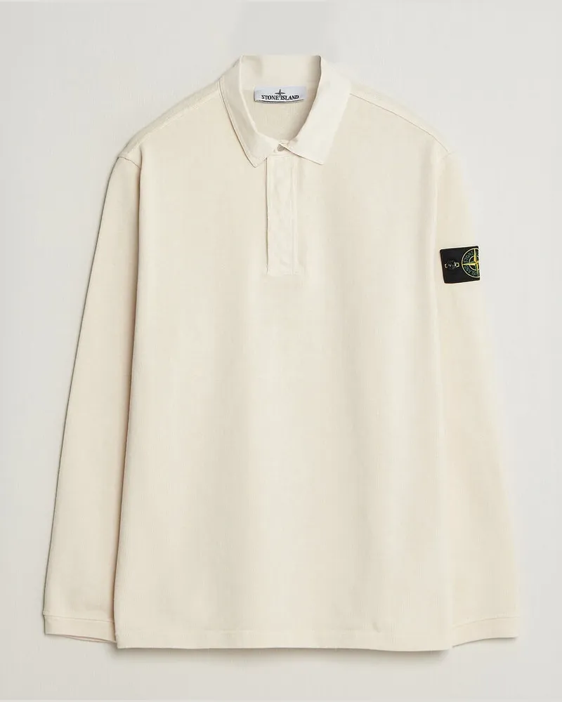 Stone Island Heavy Cotton Jersey Polo Ivory Weiß