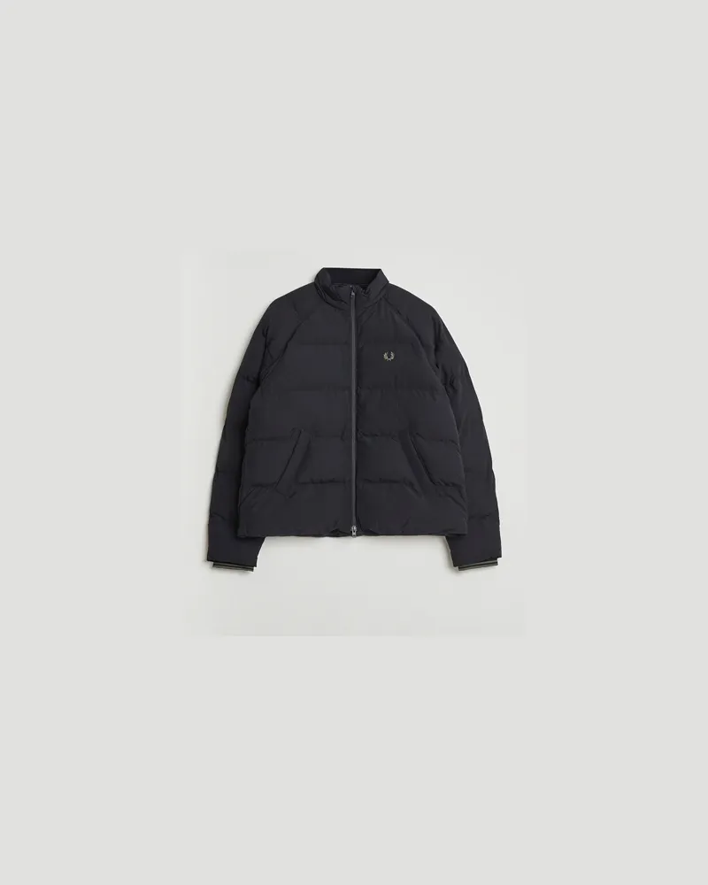 Fred Perry Raglan Padded Down Jacket Black Schwarz