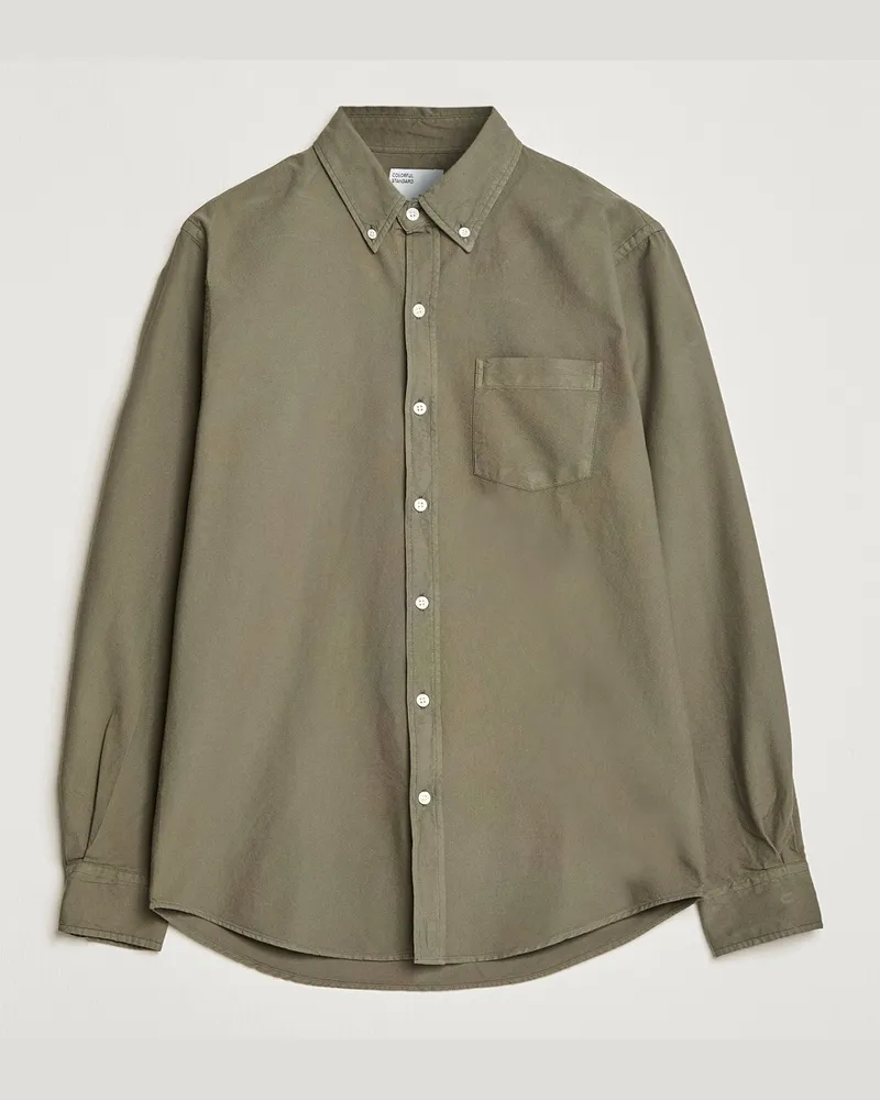 COLORFUL STANDARD Classic Organic Oxford Button Down Shirt Dusty Olive Grün