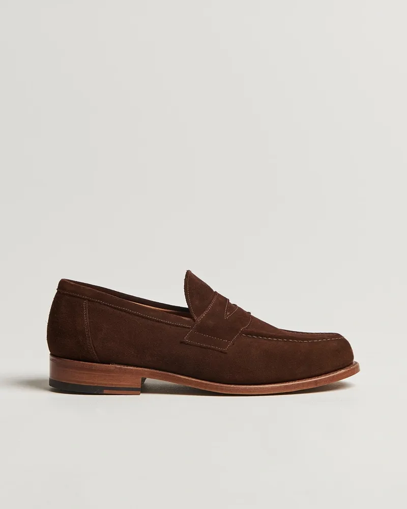 Sanders Aldwych Suede Penny Loafer Polo Snuff Braun