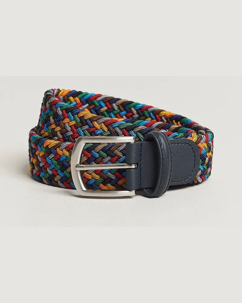 Anderson's Stretch Woven 3,5 cm Belt Dark Multi Mehrfarbig