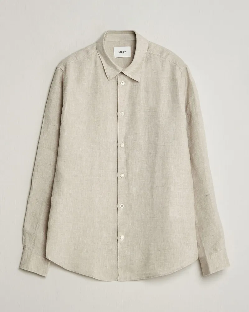 NN 07 Enzo Linen Shirt Oat Beige