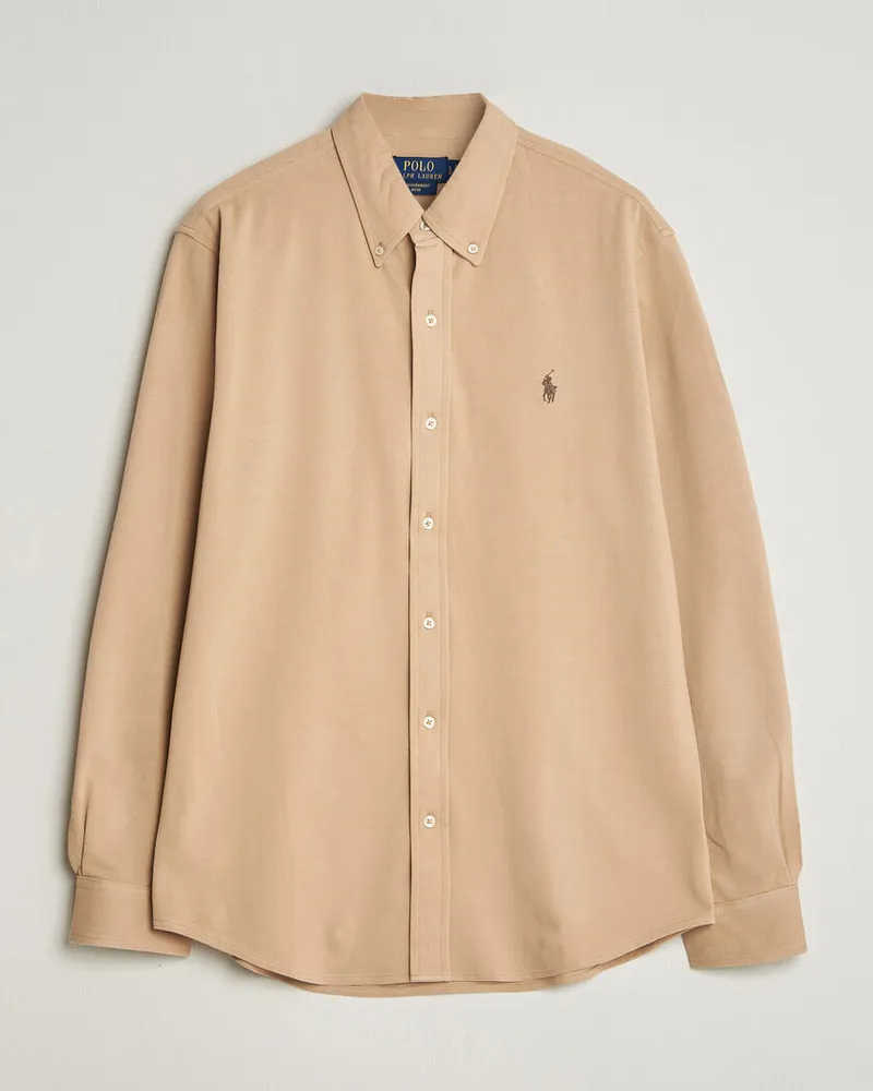 Ralph Lauren Featherweight Mesh Shirt Vintage Khaki Braun