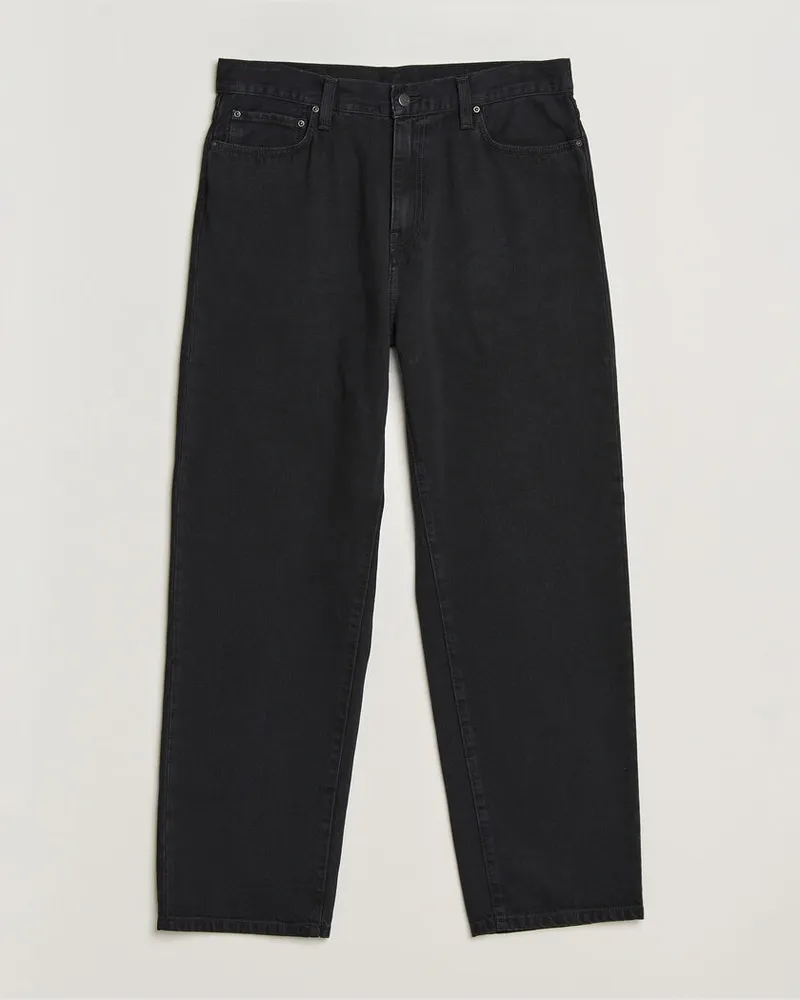 Carhartt WIP Aaron Pant Smith Denim Grey Stone Wash Schwarz