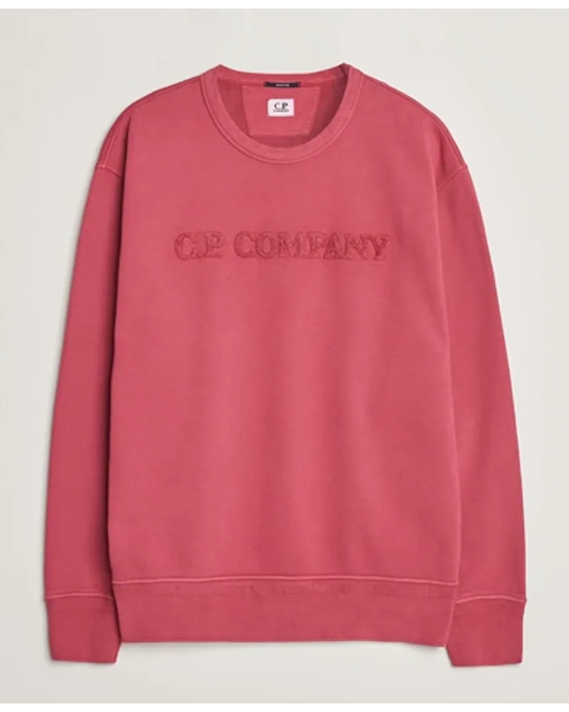 C.P. Company Resist Dyed Baumwoll Logo Sweatshirt Wine Rot