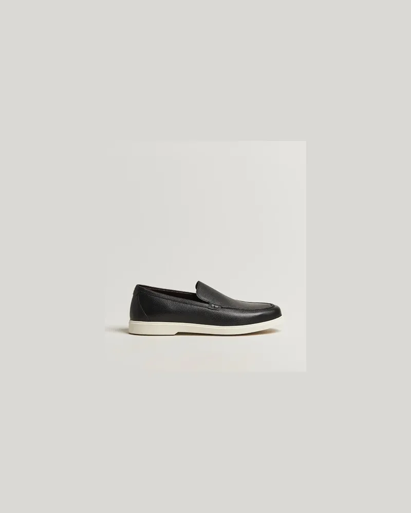 Loake 1880 Tuscany Grained Leather Loafers Black Schwarz