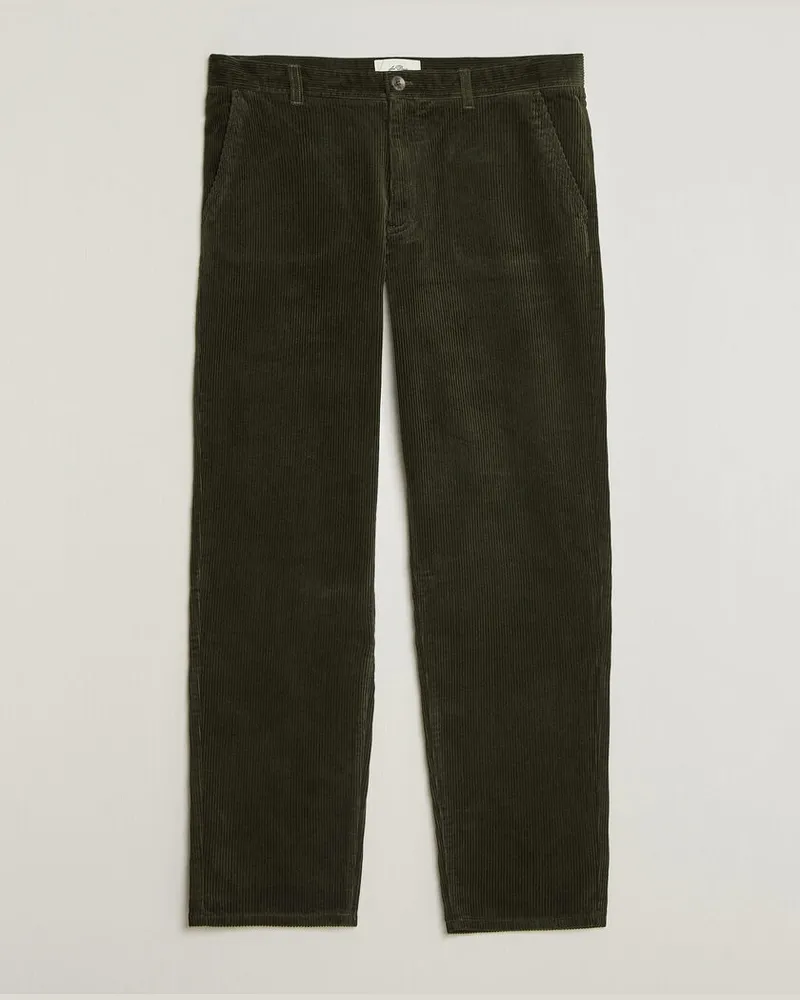 LES DEUX Corduroy Tapered Pants Rosin Green Grün