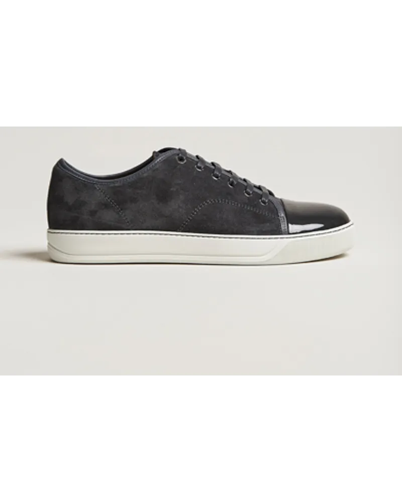 Lanvin Patent Cap Toe Sneaker Dark Grey Grau