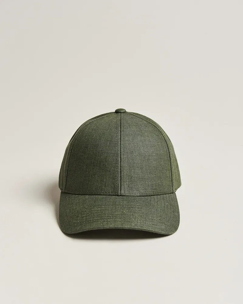 Varsity Headware Linen Baseball Cap French Olive Grün