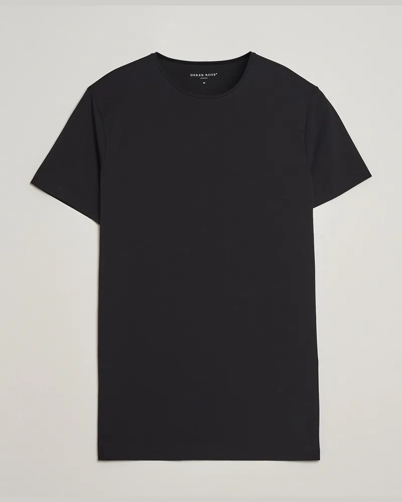Derek Rose Pima Cotton Crew Neck T-Shirt Black Schwarz