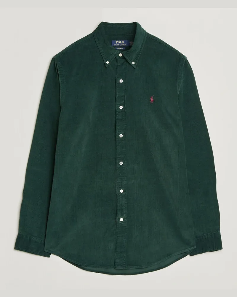 Ralph Lauren Custom Fit BD Corduroy Shirt Moss Agate Grün