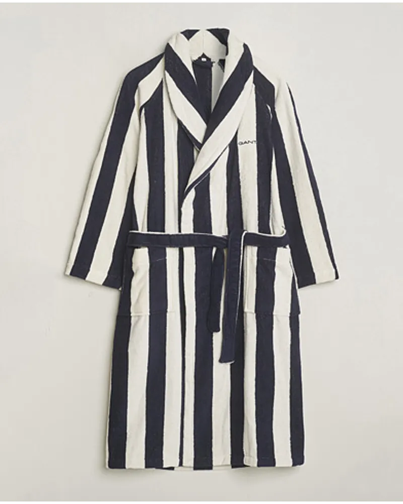 Gant Striped Robe Evening Blue/White Weiß