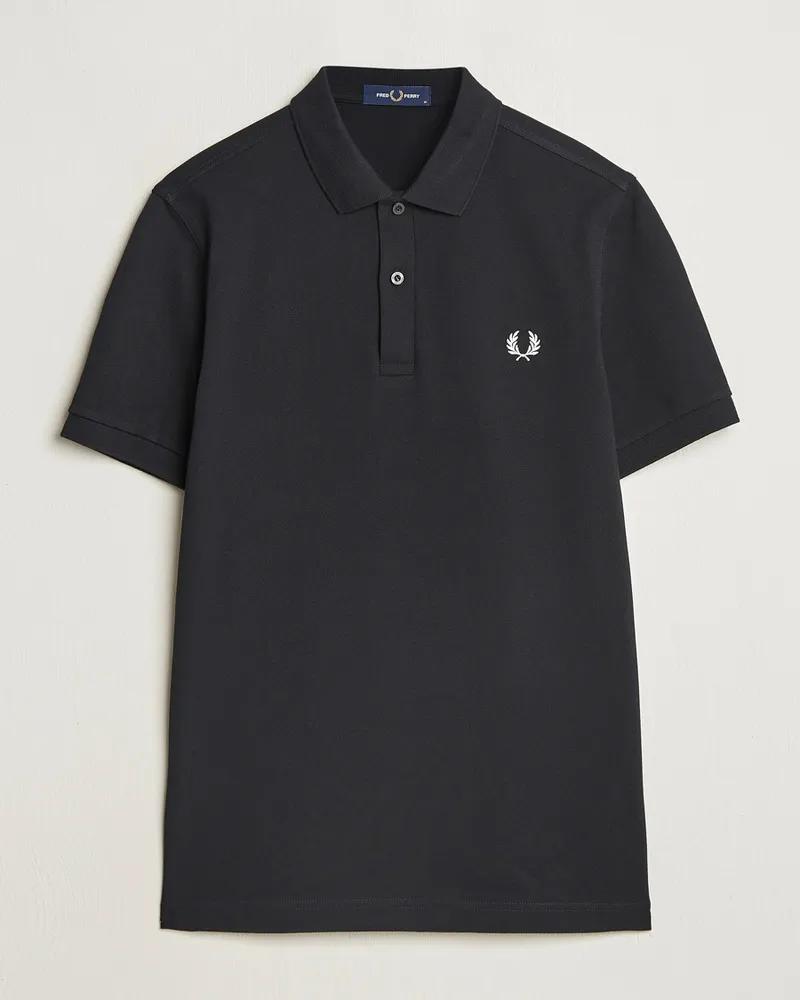 Fred Perry Plain Polo Shirt Black Schwarz