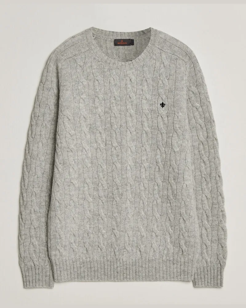 Morris Archard Cable Sweater Grey Grau
