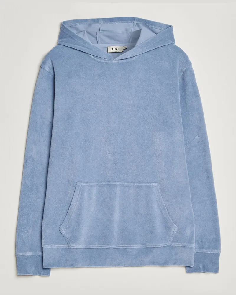 Altea Terry Cotton Hoodie Light Blue Blau