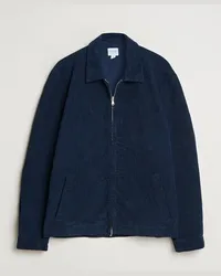 Sunspel Corduroy Harrington Jacket Navy Blau