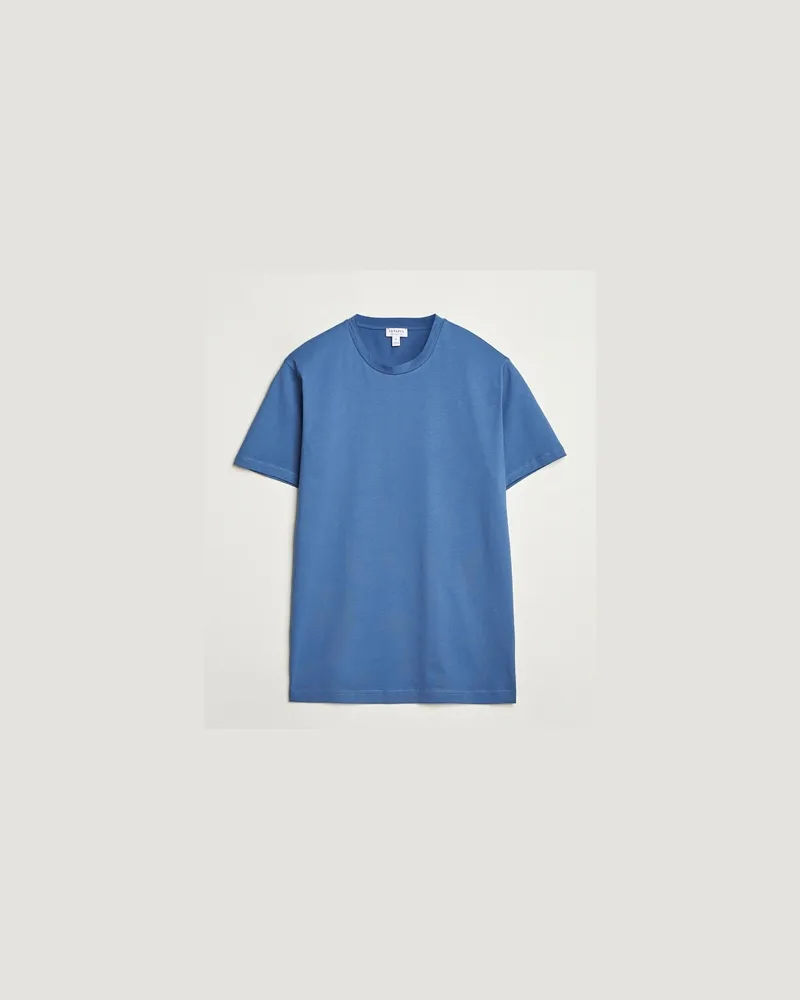 Sunspel Riviera Midweight T-Shirt Soft Denim Blau