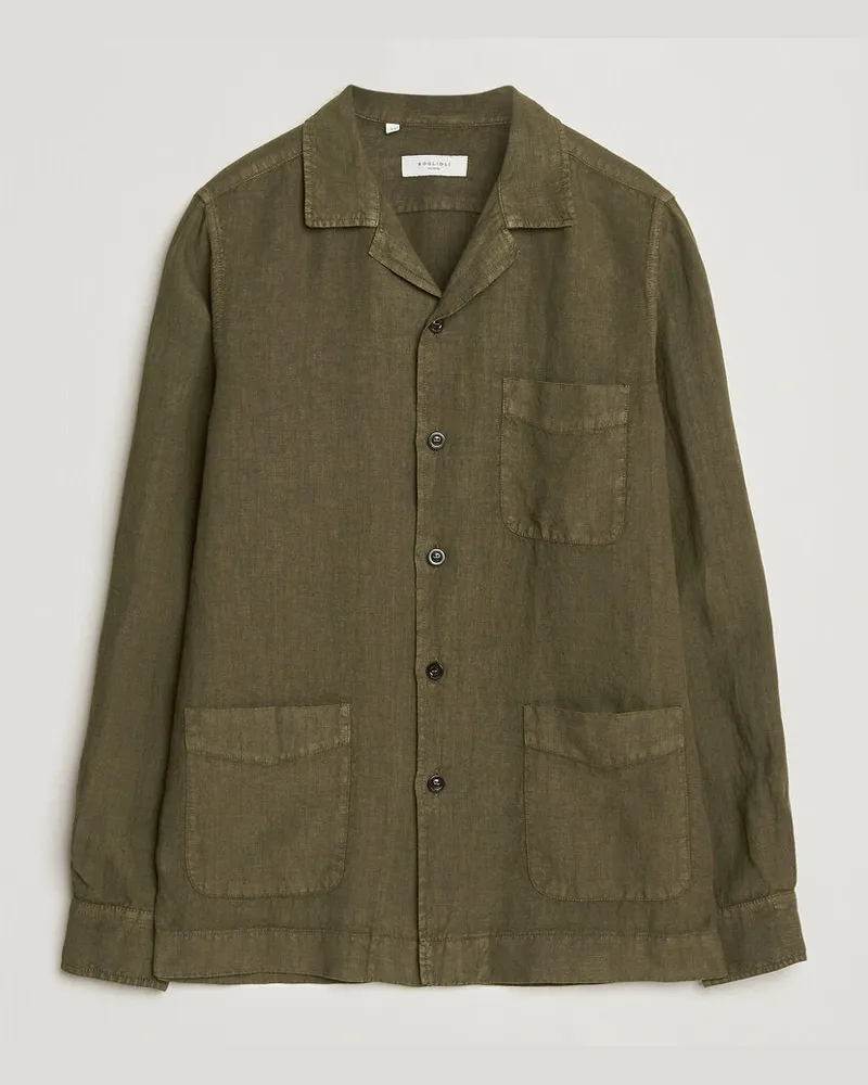 Boglioli Linen Painter Jacket Military Grün